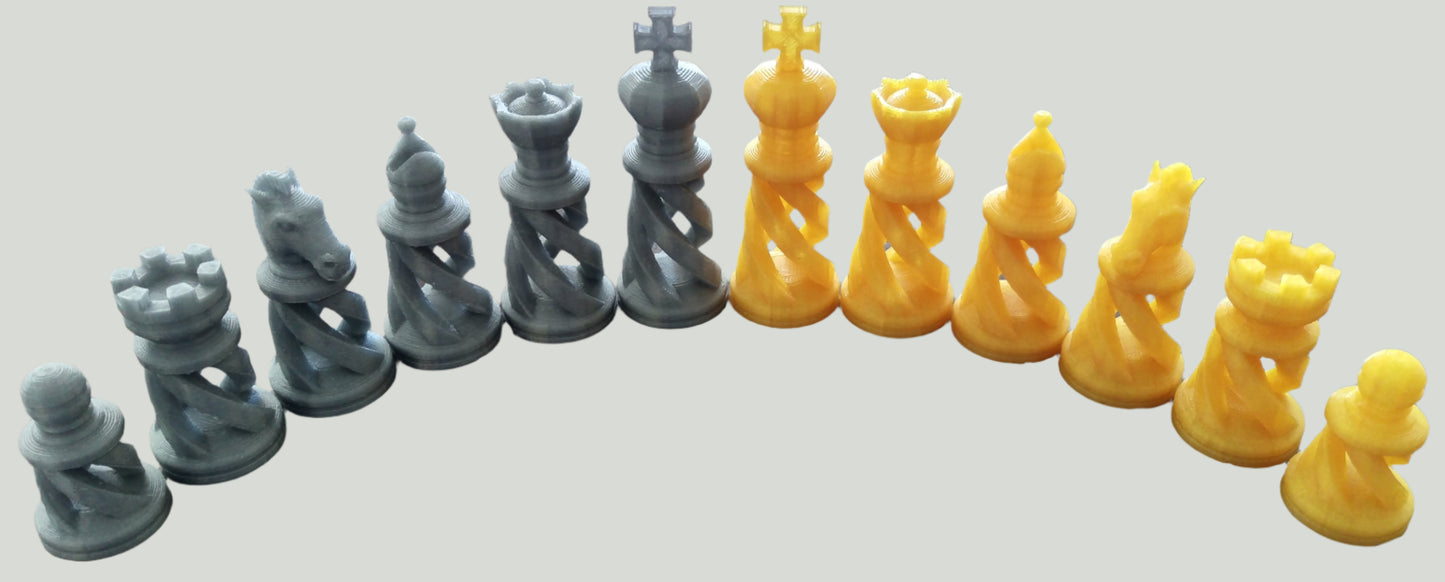 Spiral Chess Pieces
